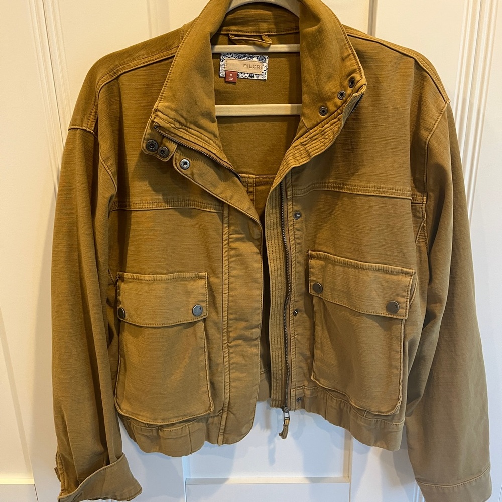 Pilcro Utility Jacket in Mustard Brown